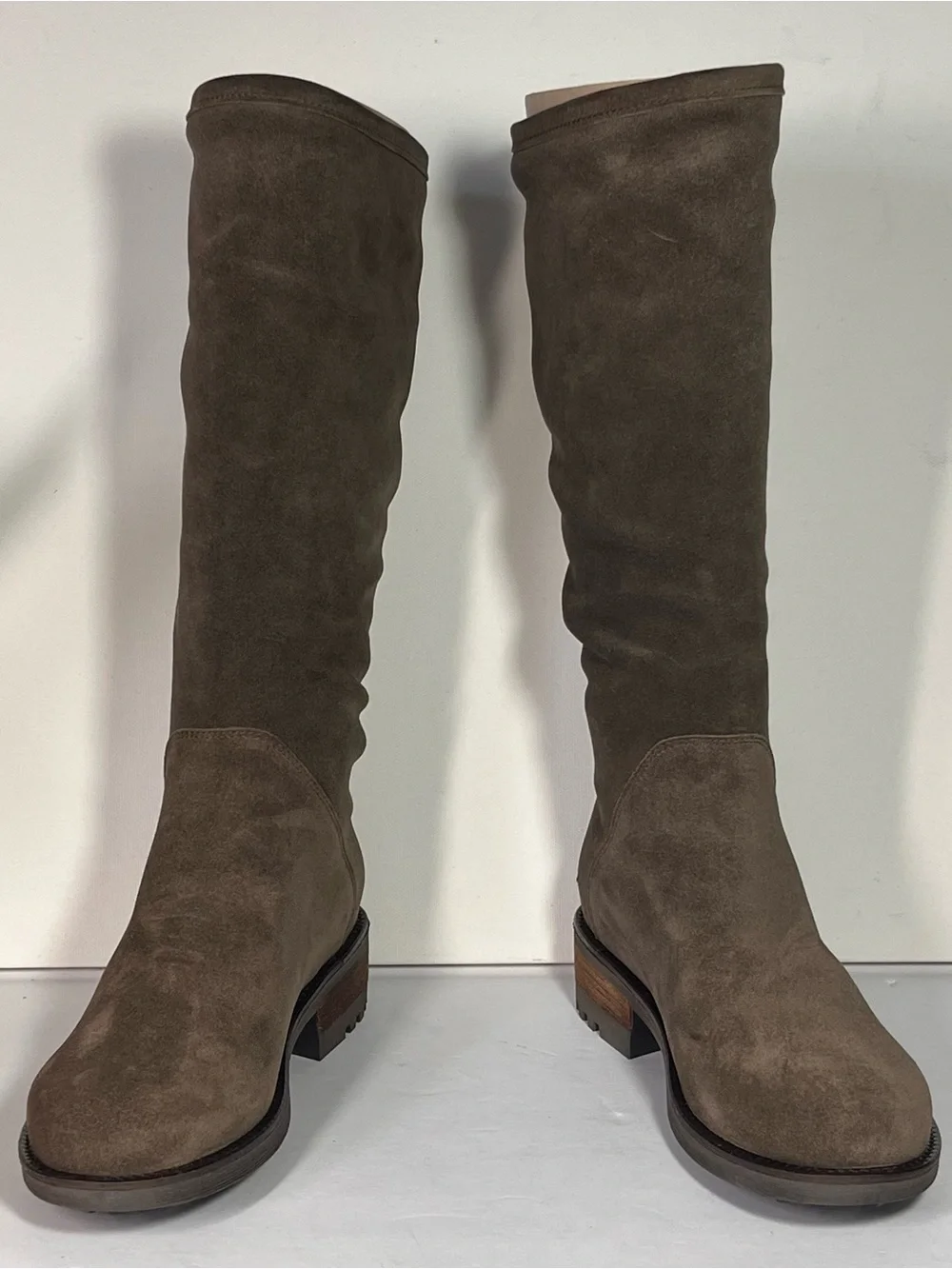 La Canadienne Cecile Stone Oiled Suede Tall Riding Boots